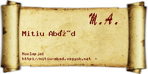 Mitiu Abád névjegykártya